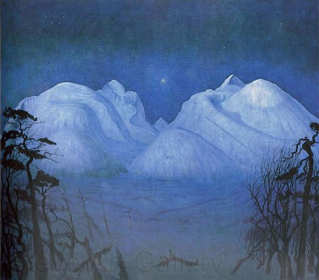 Harald Sohlberg Vinternatt i fjellene Spain oil painting art